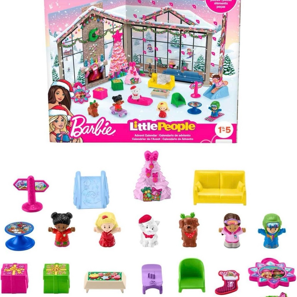 Barbie Little People Holiday Playset - Pink, Yellow, Green